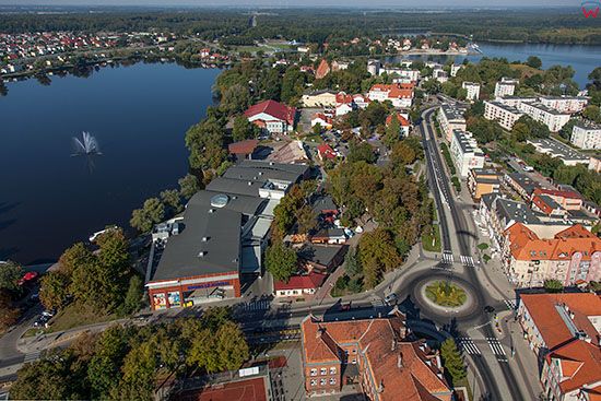 Ilawa, panorama miasta od strony E. EU, PL, Warm-Maz. Lotnicze.